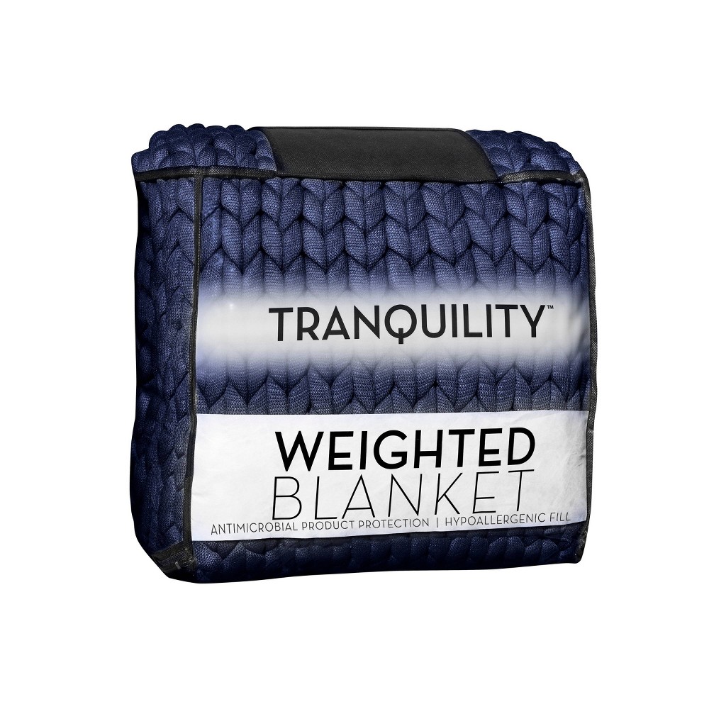 48""x72"" 12lbs Chunky Knit Weighted Blanket Blue - Tranquility -  81316868
