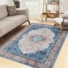 Washable Vintage Printed Rug Non Slip Low Pile Rug Retro Throw Floor Cover Foldable Indoor Carpet for Living Room Bedroom - 4 of 4