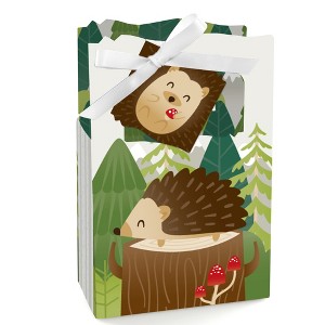Big Dot of Happiness Forest Hedgehogs - Woodland Birthday Party or Baby Shower Favor Boxes - Set of 12 - 1 of 4