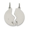 Black Bow Jewelry Sterling Silver Satin & Antiqued 2 Piece Mizpah Coin Pendant, 22mm - 3 of 4