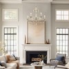 LNC Andromeda 5-Light 29.1" French Country/Cottage Candle Tiered Large Chandelier,Distressed White Wood and Antique Gold - 4 of 4
