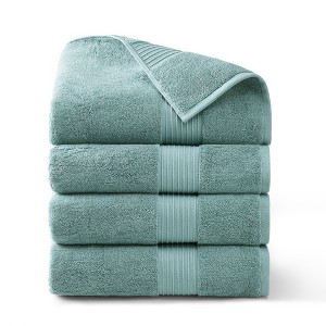 TOWN & COUNTRY EVERYDAY 4-Piece Solid Dobby Border Bath Towel Set - 1 of 4