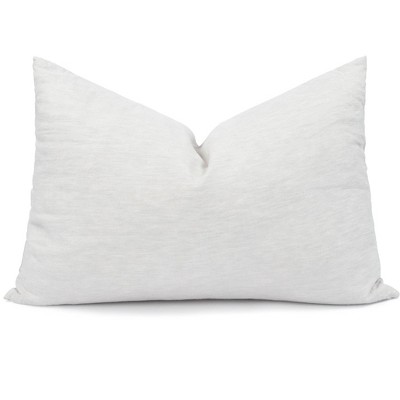 Pebble Heather French Linen Lumbar Throw Pillow