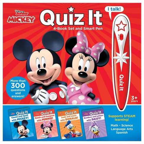 Mickey Mouse Clubhouse Quiz It Electronic Smart Pen With 4 Books Steam  Learning Set : Target