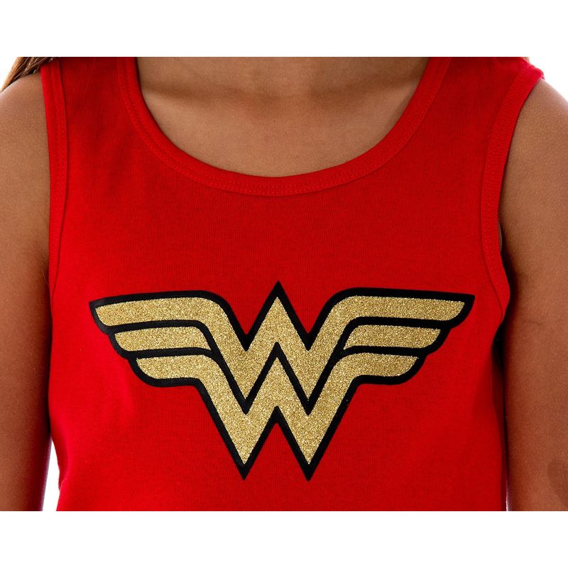DC Comics Girls Wonder Woman Logo Tank Top And Shorts Pajama Set Wonder Woman Logo, 3 of 7