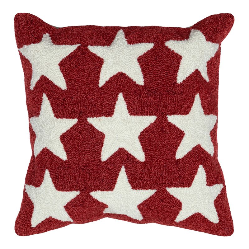 Liora Manne Frontporch Stars Indoor/Outdoor Pillow Red 18" x 18", 1 of 7