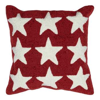 Liora Manne Frontporch Stars Indoor/Outdoor Pillow Red 18" x 18"