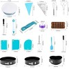 Professional Cake Decorating Kit w/3 Springform Pans, Rotating Turntable, 54 Icing Tips & Russian Nozzles, Chocolate Molds for Baking - 2 of 4