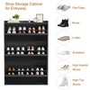 Shoe Cabinet, 3 Flip Drawers - Modern Entryway Shoe Storage Organizer, Narrow Wooden Rack with Adjustable Shelves, Space-Saving, Black - 2 of 4