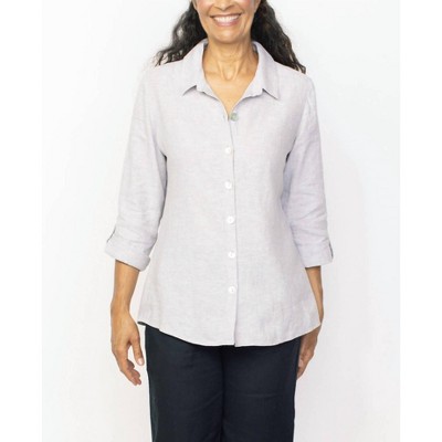Women's Lined Blend Button Front Shaped Shirt - habitat