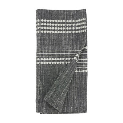 Black and White Striped Cotton Table Napkins Set of 4