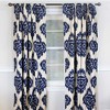 RLF Home Flame Large Damask Flame Design Pair Of Lined Panels 3" Rod Pocket (Pair) Navy Blue/Ivory - image 2 of 3