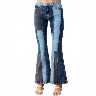 Women's Color Block Denim Pants - Oli & Hali