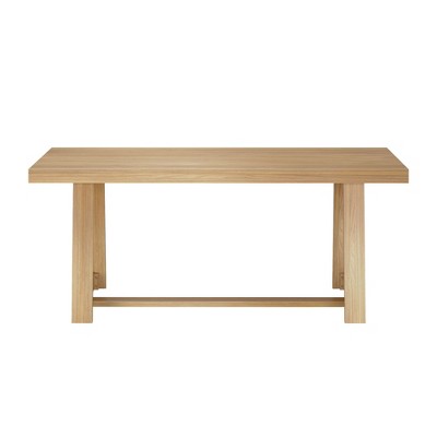 Blonde Wirebrush 72" Solid Wood Farmhouse Dining Table