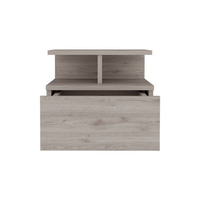 NicBex 14 inch Wide Floating Floating Nightstand with 1 Drawer,Modern Side Table with 2-Tier Shelf,Bedside Table for Bedroom,Living Room