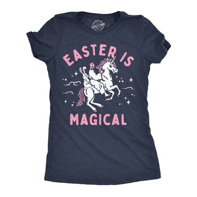 Womens Holiday Is Magical Funny T Shirt Sarcastic Holiday Bunny Graphic Tee For Ladies - Crazy Dog Women's T Shirt