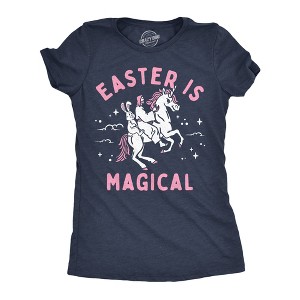 Womens Holiday Is Magical Funny T Shirt Sarcastic Holiday Bunny Graphic Tee For Ladies - Crazy Dog Women's T Shirt - 1 of 4