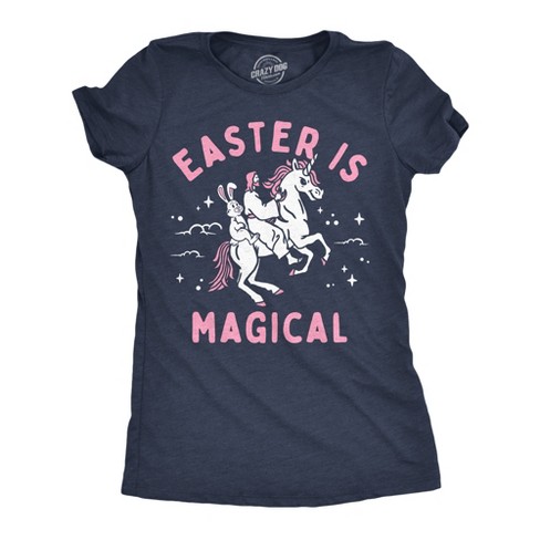 Womens Holiday Is Magical Funny T Shirt Sarcastic Holiday Bunny Graphic Tee For Ladies - Crazy Dog Women's T Shirt - image 1 of 4