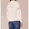 Women's Long Sleeve Half Placket Mixed Media Knit Hoodie with Blanket Stitch - Democracy - 3 of 4