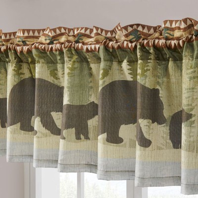Rustic Bear Forest Light Filtering Rod Pocket Valance