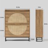 Large Rattan Shoe Storage Cabinet with Flip Drawers - 2 of 4