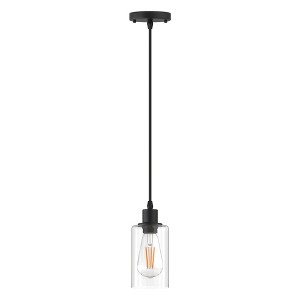 DORESshop 1-Light Modern Matte Black Island Pendant Light Rustic Farmhouse Industrial Hanging Light for Kitchen Dining 2 Pack - 1 of 4