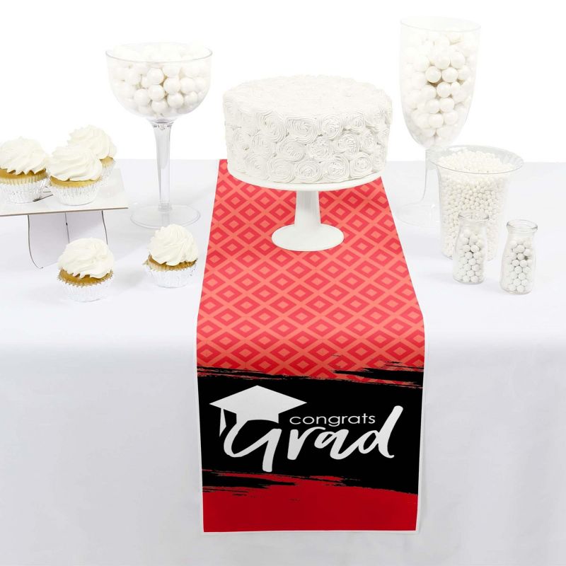 Big Dot of Happiness Red Grad - Best is Yet to Come - Petite Red Graduation Party Paper Table Runner - 12 x 60 inches, 2 of 5