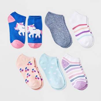 Girls' 6pk 'Unicorn' Super Soft No Show Socks - Cat & Jack™
