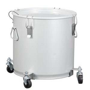 8 Gallon Fryer Grease Bucket Oil Disposal Caddy, Steel Fryer Oil Transport Container Rust-Proof Coating, Grease Can With Lid, Lock Clips, Filter Bag - 1 of 4