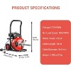50ft Drain Cleaning Machine, 1/2 Inch Electric Drain Auger with 6 Cutters & Foot Switch, Portable Sewer Snake for 2" to 4" Pipes - 3 of 4