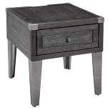 Todoe End Table with USB Ports and Outlets Dark Gray - Signature Design by Ashley