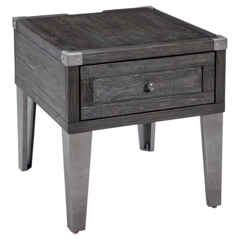 Todoe End Table with USB Ports and Outlets Dark Gray - Signature Design by Ashley, 1 of 13