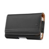 LUXMO Extra Large Horizontal Universal Leather Pouch w/ Card Slot - Black - 2 of 4