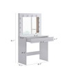 Sapphtopaz Vanity Desk with Mirror and Lights Dressing Table with Drawer, Storage Cabinet, 3 Adjustable Lighting Colors for Bedroom - 2 of 4
