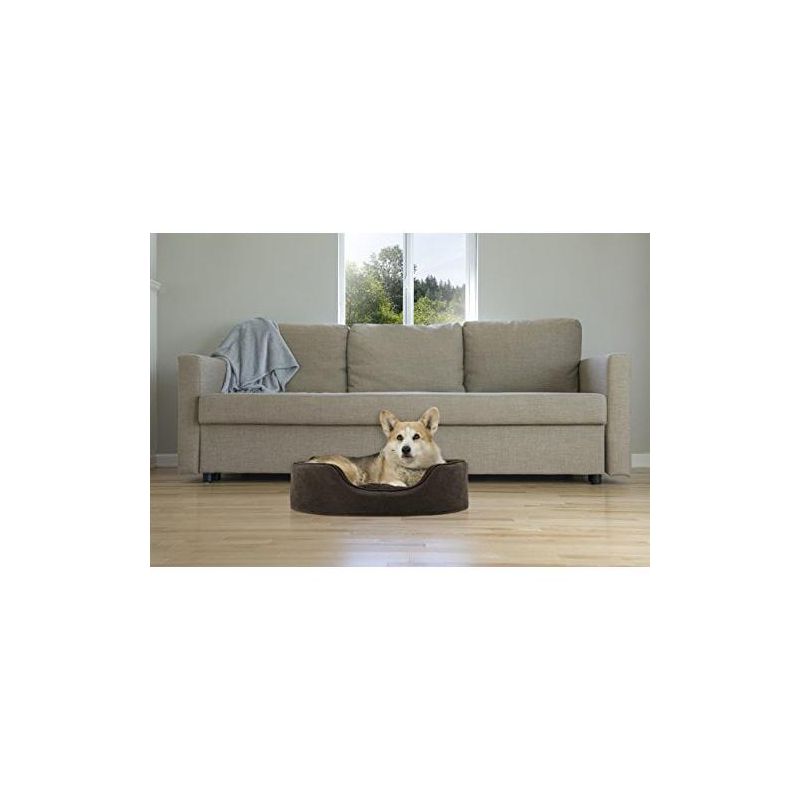 FurHaven Snuggle Terry & Suede Oval Cuddler Dog Bed, 3 of 5