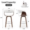 Bekrvio 26" Mid Century Modern Swivel Counter Height Bar Stools - PU Leather Upholstered with Back, Walnut Bent Wood Legs for Kitchen Island Dining - 4 of 4