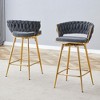 NicBex Swivel Bar Stools Set of 2/4,Linen Counter Height Bar Chairs with MetalLegs,Adjustable Foot Pads,Bar Chair for Kitchen Island,Cafe,Home Bar - 2 of 4