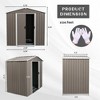 6x5 FT Gray Metal Storage Shed - Outdoor Galvanized Iron with Sliding Doors, Weatherproof & Secure for Garden Tools (Complete DIY Kit Included) - 2 of 4
