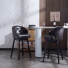 SKRAN 33.25"  Swivel Bar Stools with Backs Set of 2 Upholstered with Button-Tufted Backrest, Rubberwood Frame,for Home Bar, Kitchen Counter - 2 of 4