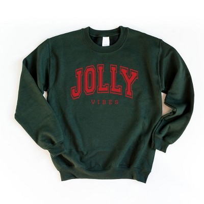 Simply Sage Market Women's Graphic Sweatshirt Jolly Vibes Varsity Thick Outline
