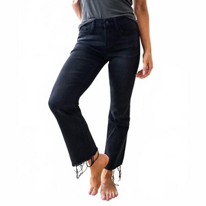 Women's Mid Rise Distressed Hem Crop Jean - LOVERVET - 1 of 4