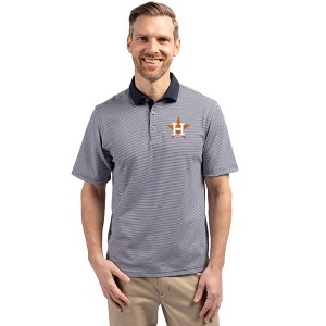 Houston Astros Cutter & Buck Virtue Eco Pique Micro Stripe Recycled Mens Big & Tall Polo - 1 of 1
