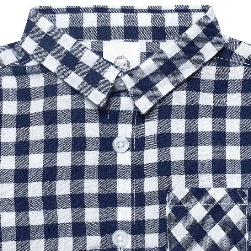 Gerber Infant and Toddler Boys' Woven Collard Button Down Plaid Shirt, 5 of 10
