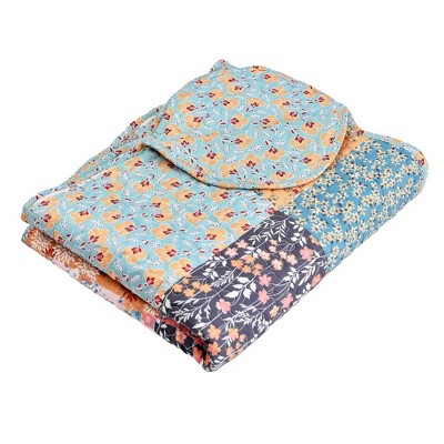 Dreamy Calico Patchwork Cotton Throw Blanket 50" x 60"