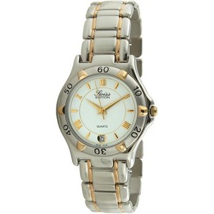Swiss Edition Men's Bracelet Watch with Two Tone 23K Gold Plated & Silver Sport Bezel - 1 of 2