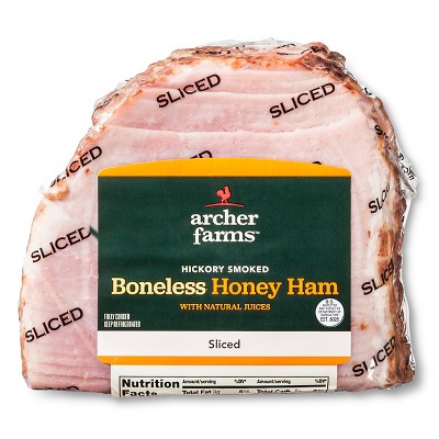 Hickory Smoked Boneless Honey Ham Sliced - 1.8-3.3 lbs - price per lb - Archer Farms™