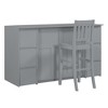 Full/Twin Size Wooden Murphy Bed Wall Bed with Drawers, Cabinets, USB Ports, and Stool 4S -ModernLuxe - 4 of 4