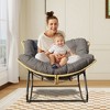 Kumasinova 9.7lbs Ultra-Plush Rattan Rocking Chair with 450lbs Capacity,Cotton Upholstered Rocker Accent Chair for Living Room&Bedroom - 2 of 4