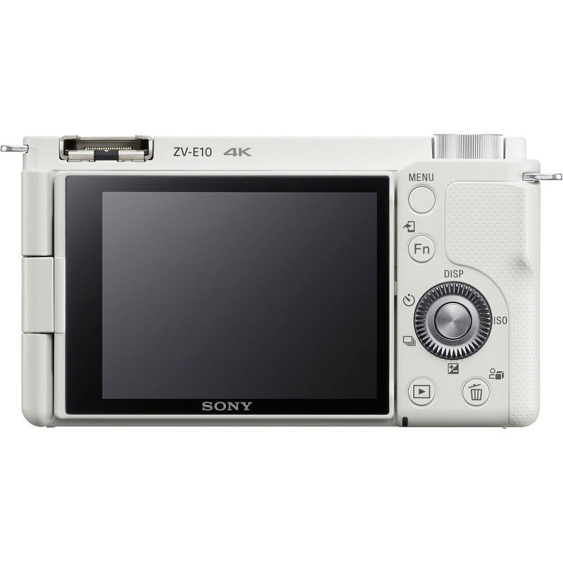 Sony ZV-E10 Mirrorless Camera w/ 16-50mm Lens (White) + 64GB Card + Flex Tripod, 3 of 5