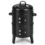Costway3-in-1 Vertical Charcoal Smoker  Portable BBQ Smoker Grill with Detachable 2 Layer
